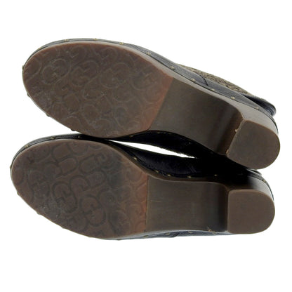 UGG アグ UGG アグ リネア ショート ブーツ ムートン×レザー レディース ブラック 24.0cm 1003570 シューズ 7(US)