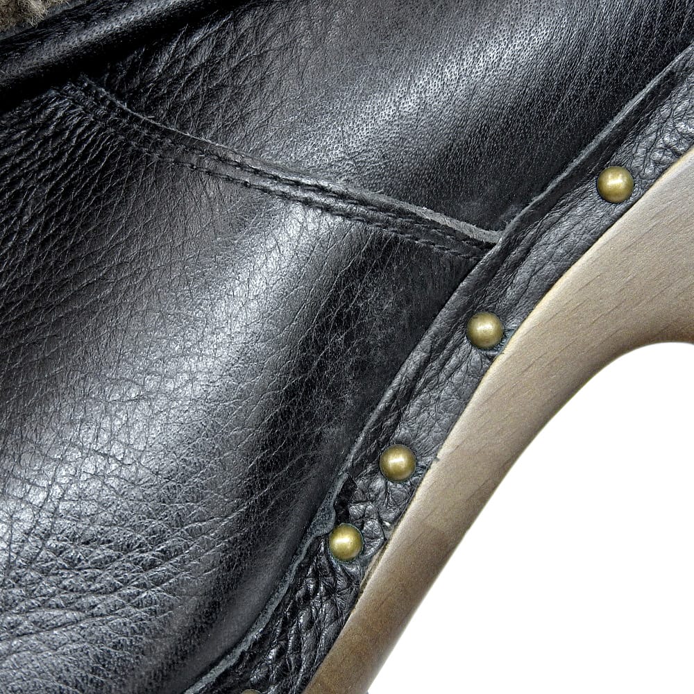 UGG アグ UGG アグ リネア ショート ブーツ ムートン×レザー レディース ブラック 24.0cm 1003570 シューズ 7(US)