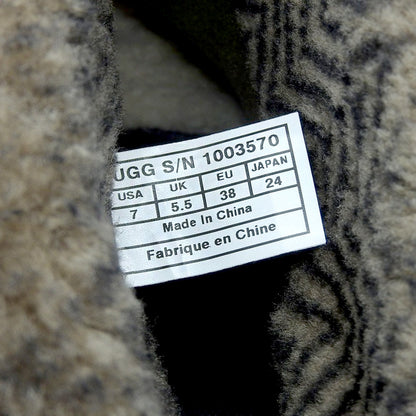 UGG アグ UGG アグ リネア ショート ブーツ ムートン×レザー レディース ブラック 24.0cm 1003570 シューズ 7(US)