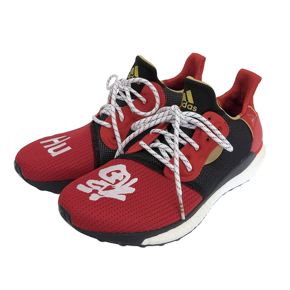 adidas アディダス 新品同様 × Pharrell Williams SOLAR HU GLIDE M CNY スニーカー シューズ メンズ レッド 27cm EE8701 シューズ 9(US)
