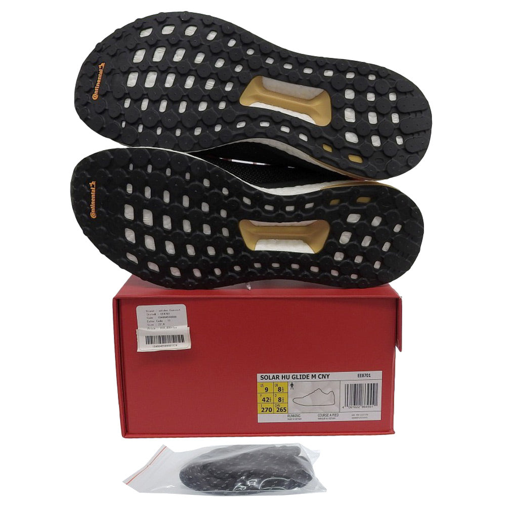 adidas アディダス 新品同様 × Pharrell Williams SOLAR HU GLIDE M CNY スニーカー シューズ メンズ レッド 27cm EE8701 シューズ 9(US)