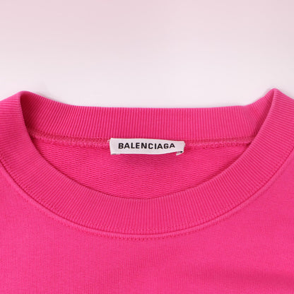 BALENCIAGA バレンシアガ 578132 ﾋﾟﾝｸ ﾊﾞｯｸﾛｺﾞ スウェット トップス S