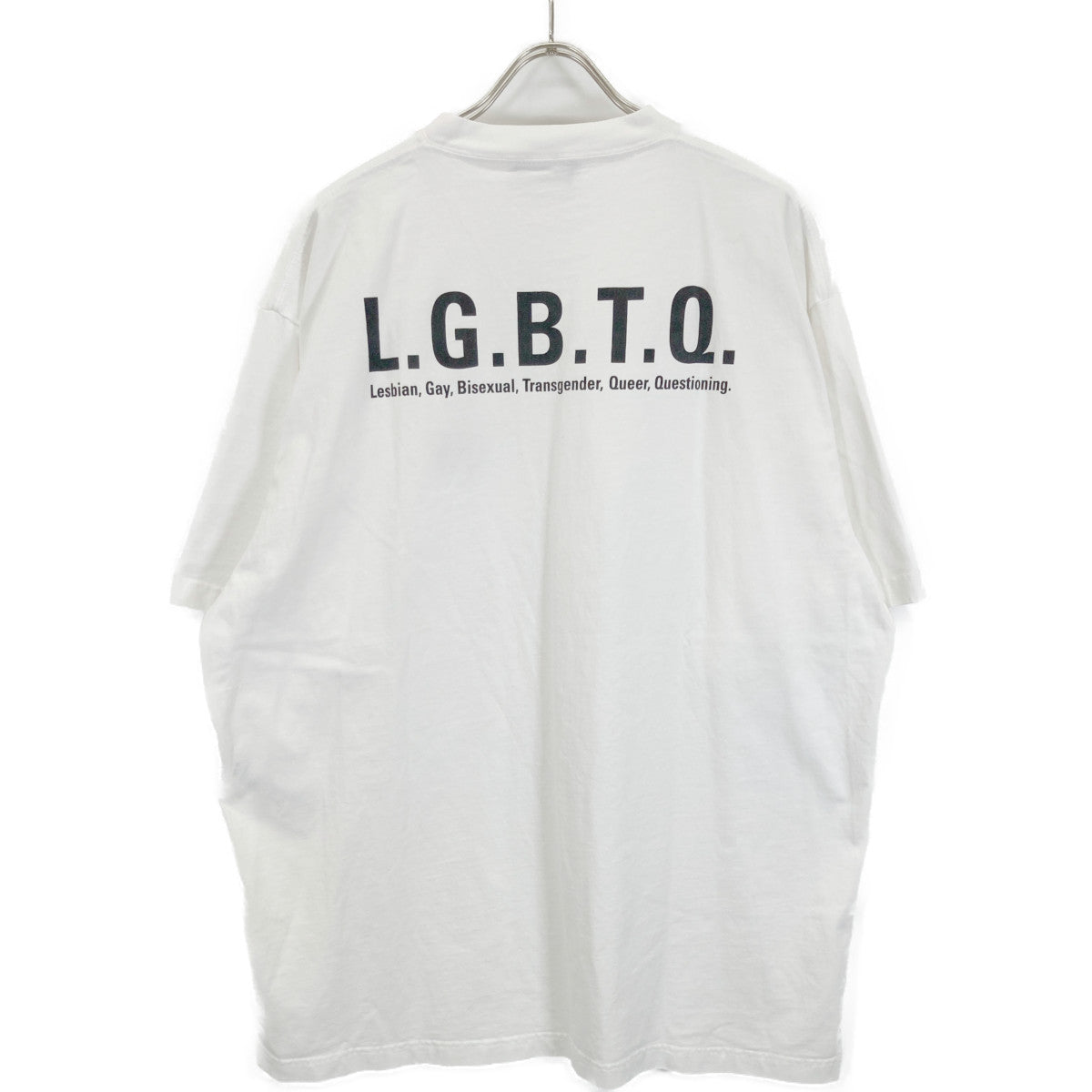 BALENCIAGA バレンシアガ 21年 651795 ﾎﾜｲﾄ ﾛｺﾞ 半袖 ﾋﾞｯｸｼﾙｴｯﾄ Tｼｬﾂ トップス S