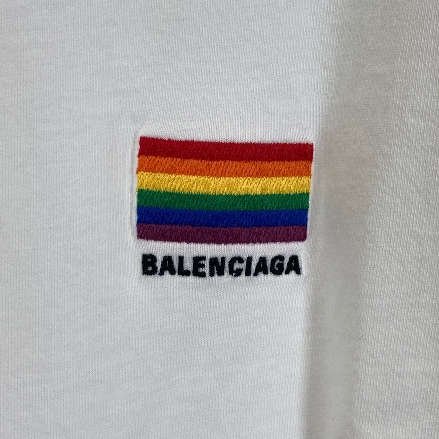 BALENCIAGA バレンシアガ 21年 651795 ﾎﾜｲﾄ ﾛｺﾞ 半袖 ﾋﾞｯｸｼﾙｴｯﾄ Tｼｬﾂ トップス S