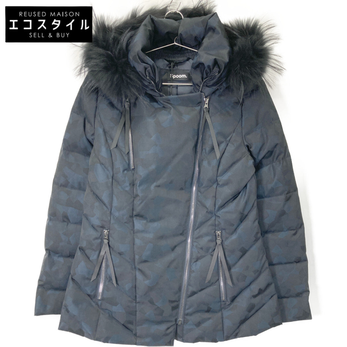 SPOOM スプーム SP213013 セレナ ラクーンファー カモフラ ダウンジャケット ジャケット 36