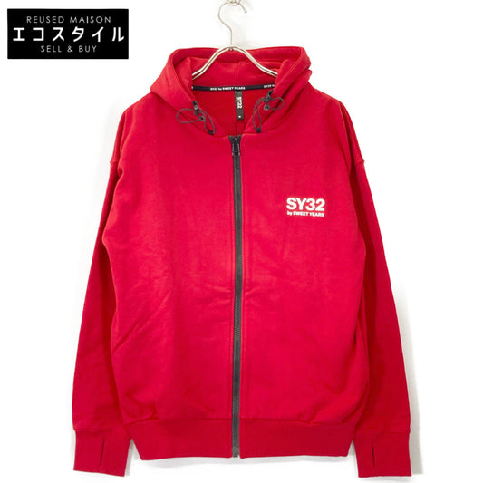 SY32 by SWEET YEARS エスワイサーティトゥーバイスウィートイヤーズ 12506 レッド バック ボックスロゴ ジップ フーディ トップス M