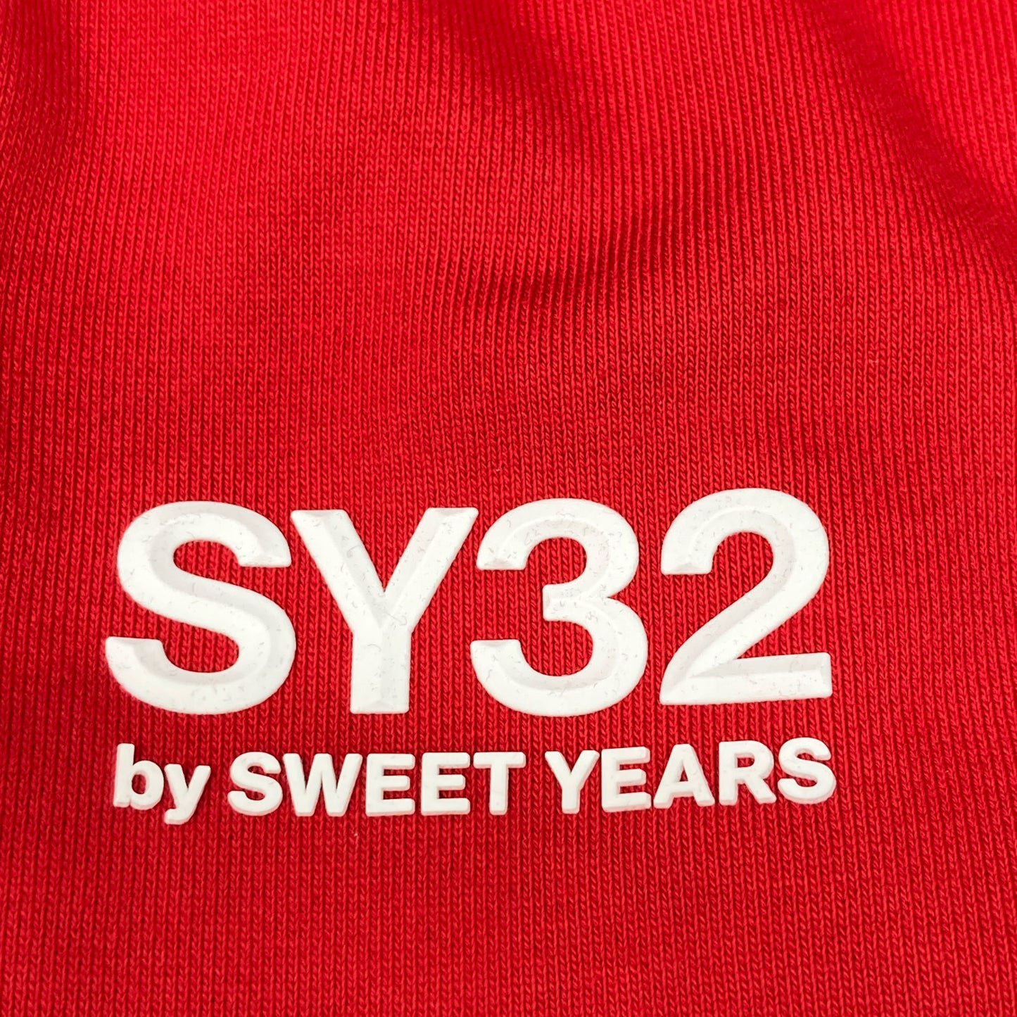 SY32 by SWEET YEARS エスワイサーティトゥーバイスウィートイヤーズ 12506 レッド バック ボックスロゴ ジップ フーディ トップス M