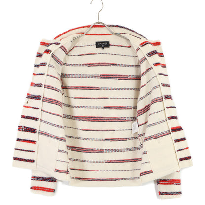 CHANEL シャネル 国内正規 P64262K60201 カシミヤ ボーダー ニットジャケット トップス 38