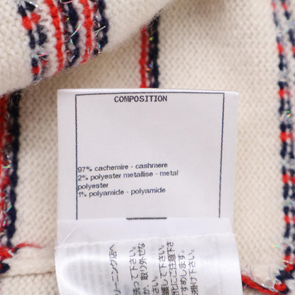 CHANEL シャネル 国内正規 P64262K60201 カシミヤ ボーダー ニットジャケット トップス 38