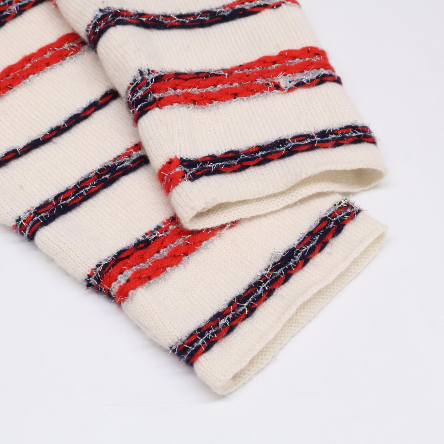 CHANEL シャネル 国内正規 P64262K60201 カシミヤ ボーダー ニットジャケット トップス 38