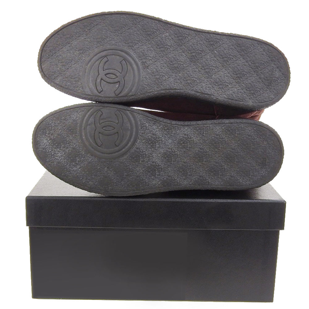 CHANEL シャネル キルティング ココマーク ブーツ シューズ レディース ボルドー 36 G29320 シューズ 36