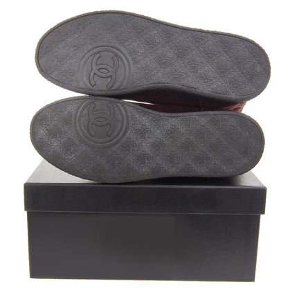 CHANEL シャネル キルティング ココマーク ブーツ シューズ レディース ボルドー 36 G29320 シューズ 36