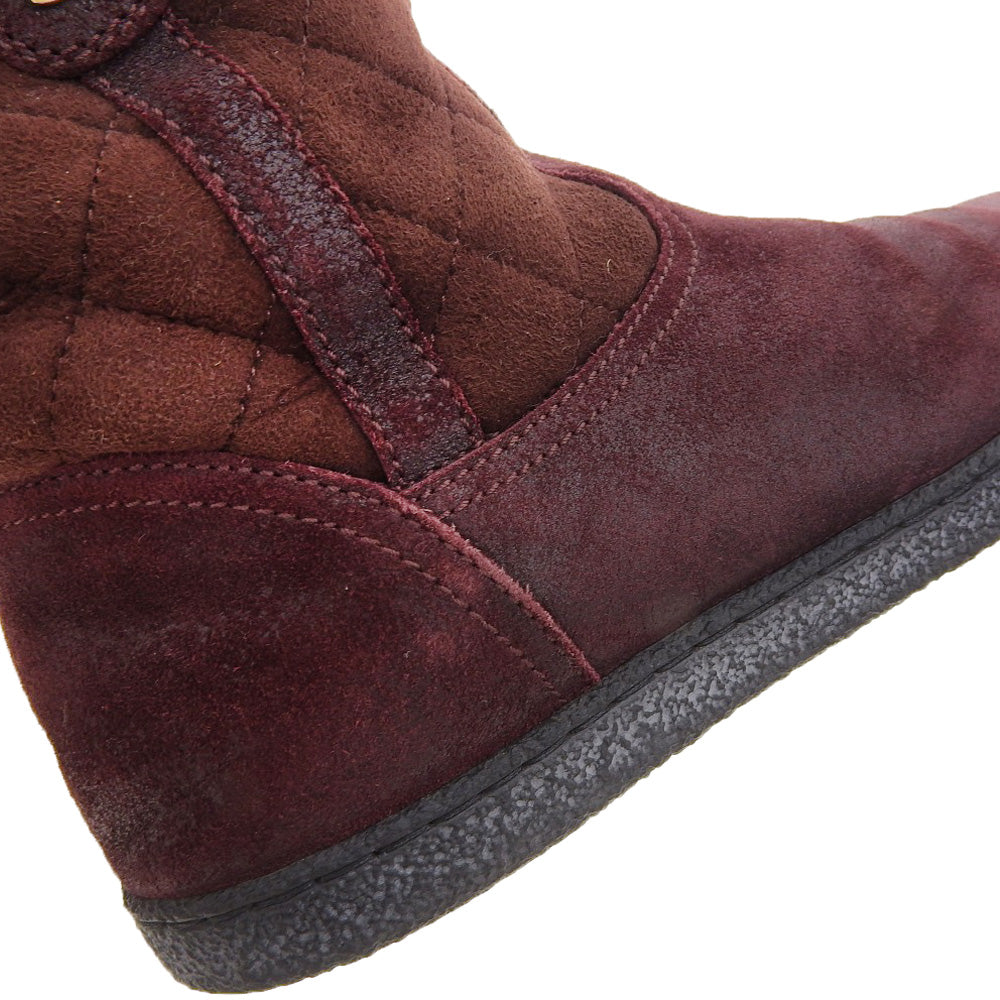 CHANEL シャネル キルティング ココマーク ブーツ シューズ レディース ボルドー 36 G29320 シューズ 36