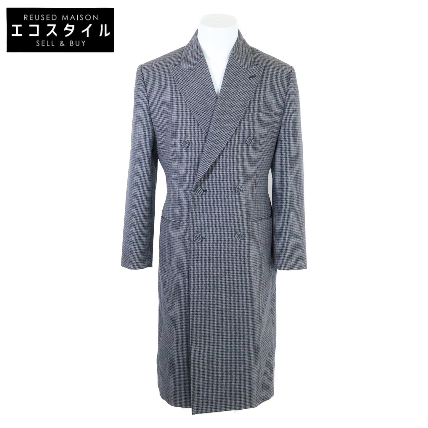 Dior HOMME ディオールオム 【美品/国内正規/23AW】313C380A5708 マイクロハウンドトゥース チェスター コート 50