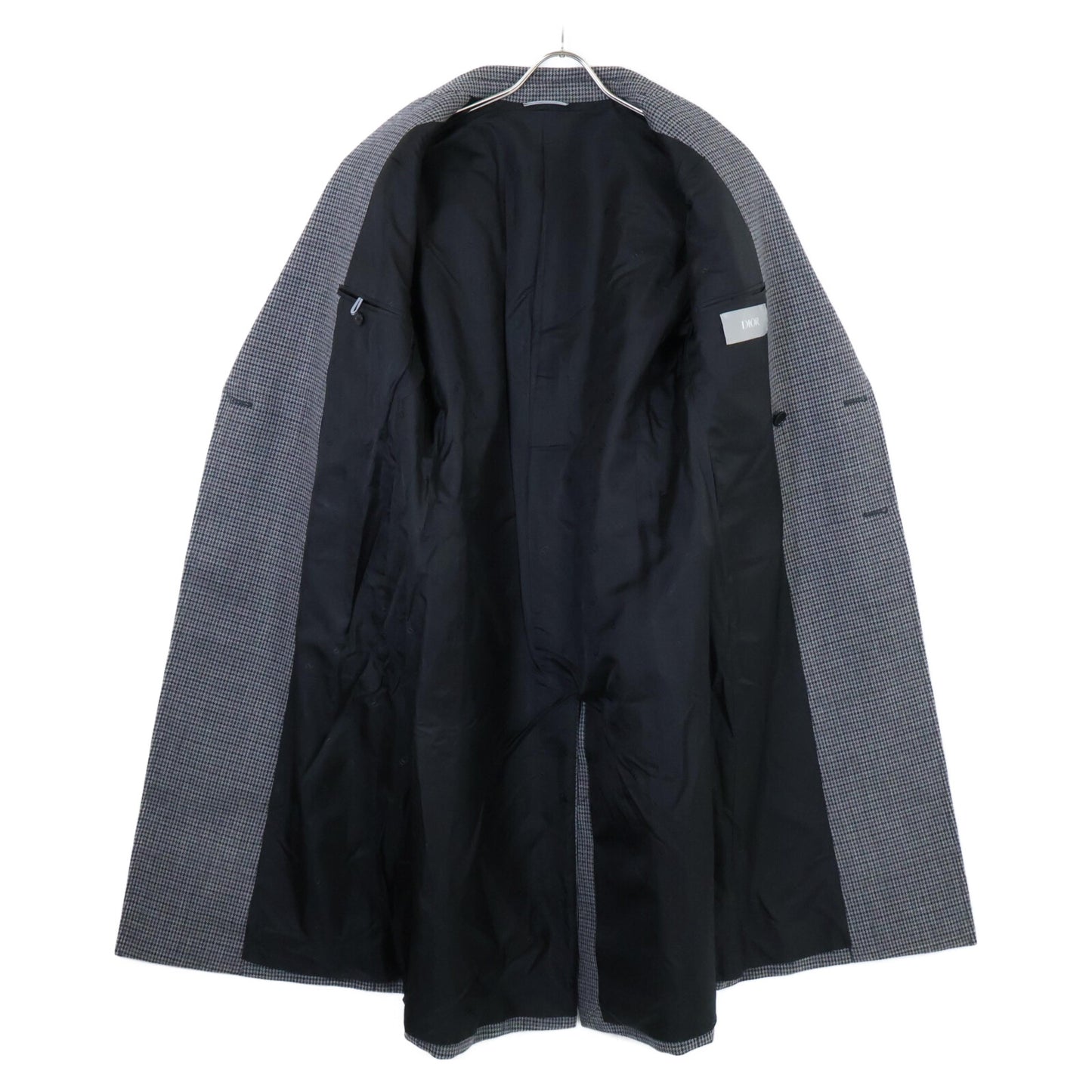 Dior HOMME ディオールオム 【美品/国内正規/23AW】313C380A5708 マイクロハウンドトゥース チェスター コート 50