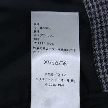 Dior HOMME ディオールオム 【美品/国内正規/23AW】313C380A5708 マイクロハウンドトゥース チェスター コート 50