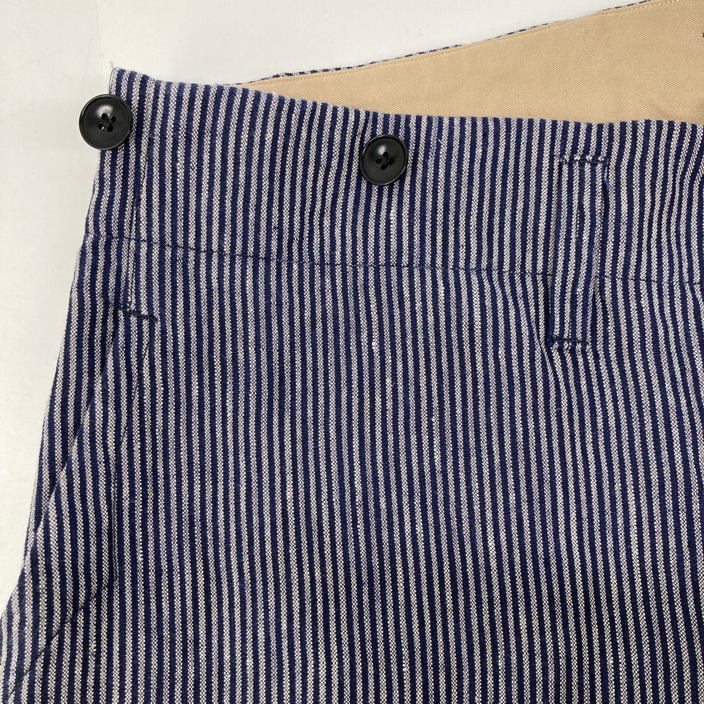 tokiho yoshida ヨシダ トキホ ネイビー リネン ストライプ トラウザー パンツ ボトムス 2