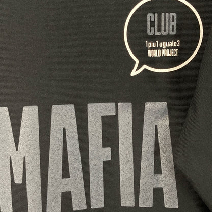 1piu1uguale3 ウノピゥウノウグァーレトレ TF049 ×SAINT MAFIA CLUB ﾌﾞﾗｯｸ ﾛｺﾞ ﾗｸﾞﾗﾝ トップス V（L）