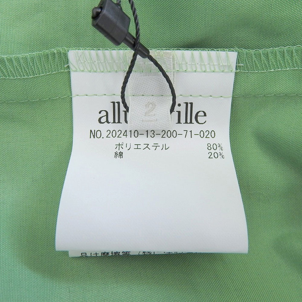 allureville アルアバイル 新品同様 長袖シャツ トップス レディース グリーン 2 202410-13-200-71-020 トップス 2