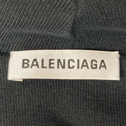 BALENCIAGA バレンシアガ 556086 18年 ブラック オーバーサイズ バック 刺繍 パーカー トップス XS