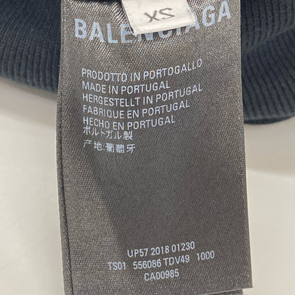 BALENCIAGA バレンシアガ 556086 18年 ブラック オーバーサイズ バック 刺繍 パーカー トップス XS
