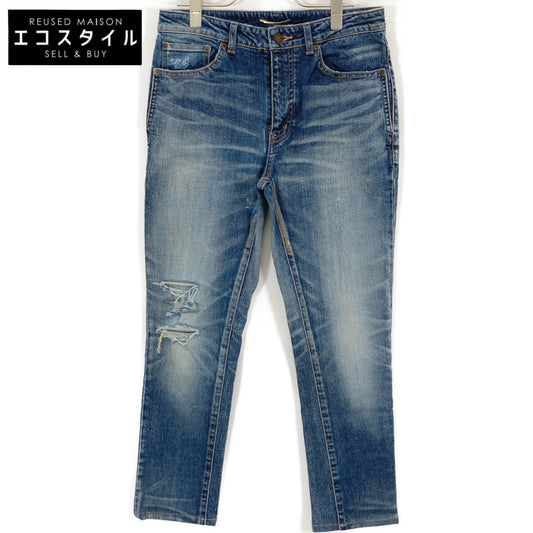 SAINT LAURENT PARIS サンローランパリ 527494 18年 ｲﾝﾃﾞｨｺﾞ ｸﾗｯｼｭ加工 ﾃﾞﾆﾑﾊﾟﾝﾂ ボトムス 30