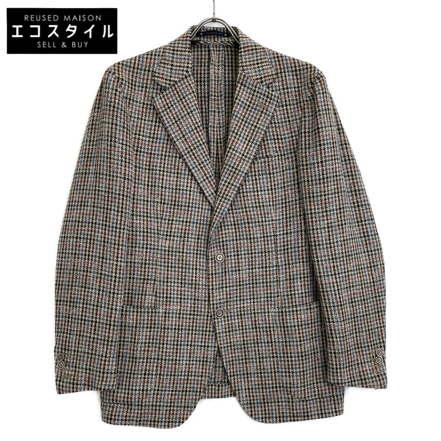 BAGNOLI バニョーリ TLUBQ013 ブラウン ツイード サイドベンツ 2Bテーラードジャケット ジャケット 50