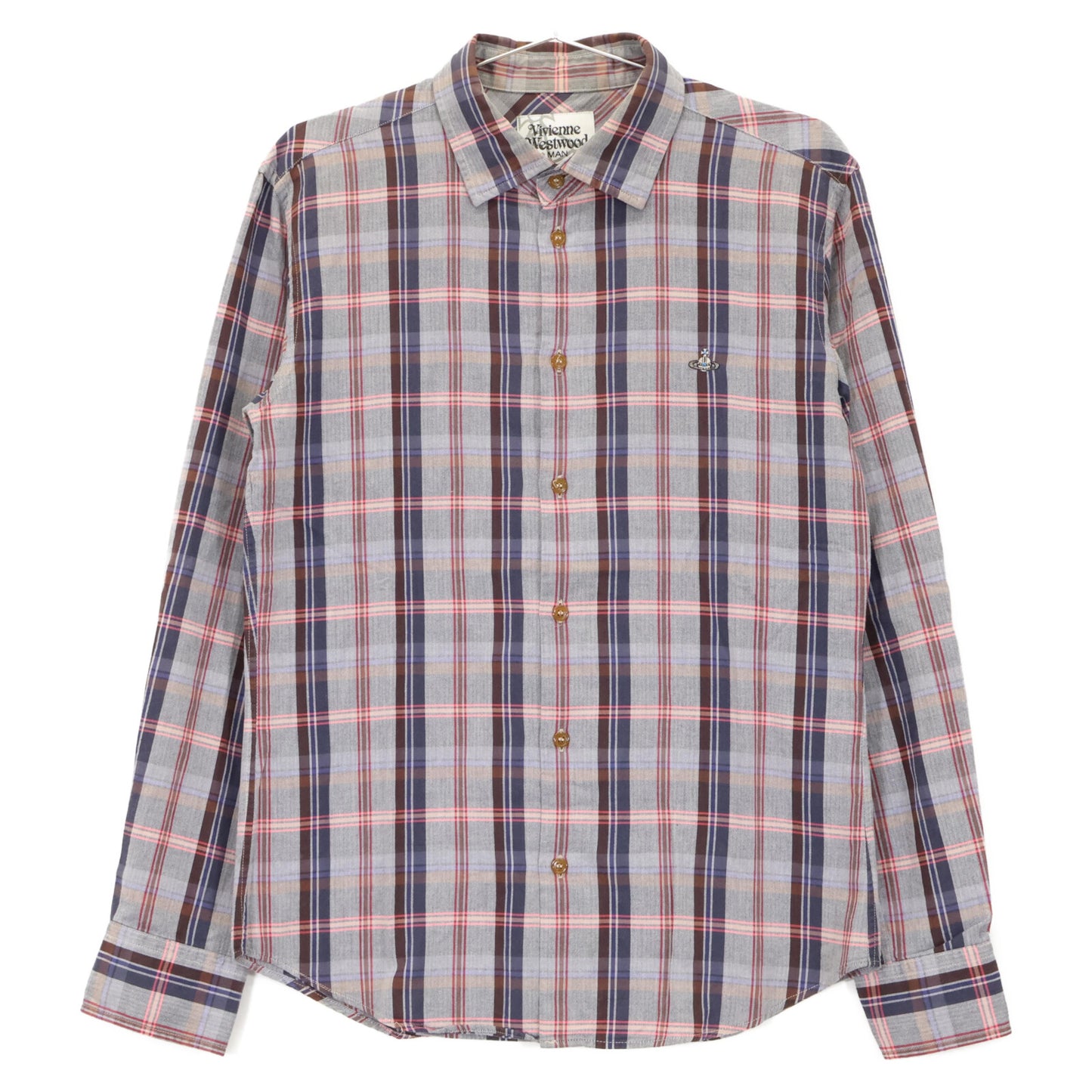 VIVIENNE WESTWOOD MAN ヴィヴィアンウエストウッドマン 289038 グルービーチェック クラシックシャツ トップス 46