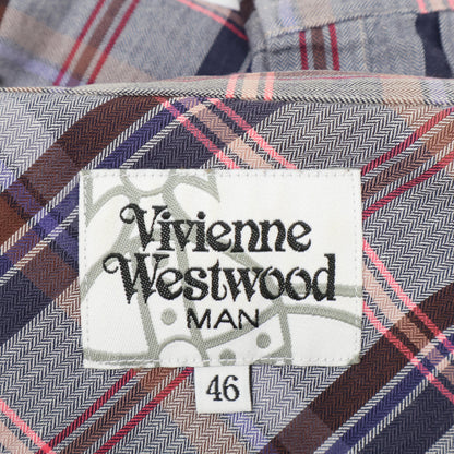 VIVIENNE WESTWOOD MAN ヴィヴィアンウエストウッドマン 289038 グルービーチェック クラシックシャツ トップス 46