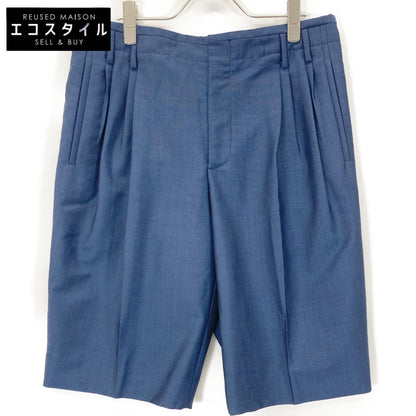 BALENCIAGA バレンシアガ 15SS 372044 ブルー ウール タック ハーフパンツ ボトムス 46