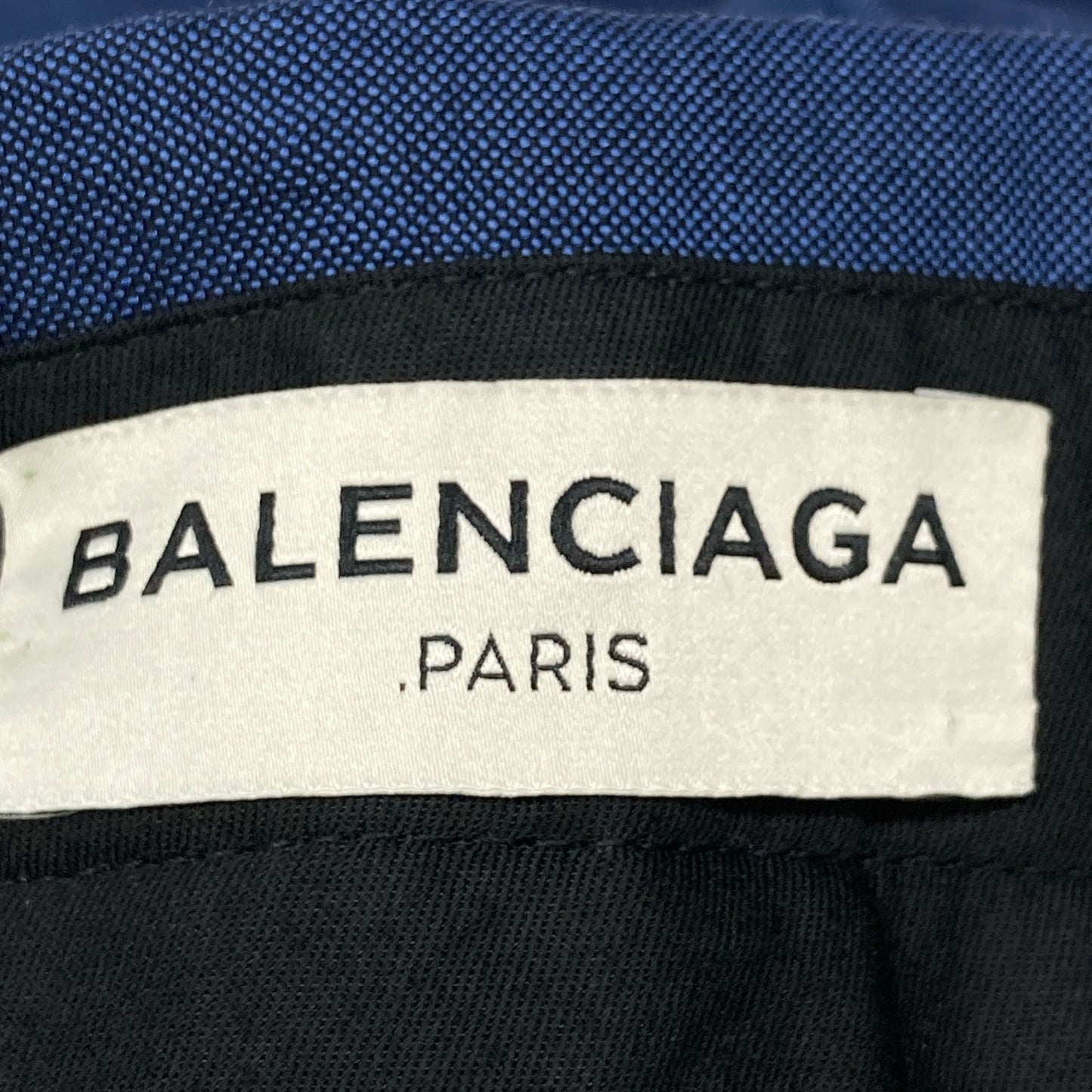 BALENCIAGA バレンシアガ 15SS 372044 ブルー ウール タック ハーフパンツ ボトムス 46