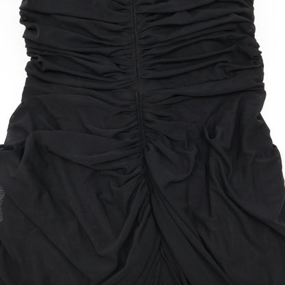 TADASHI SHOJI タダシショージ 738814LJ ブラック メッシュ ロングドレス ワンピース XS