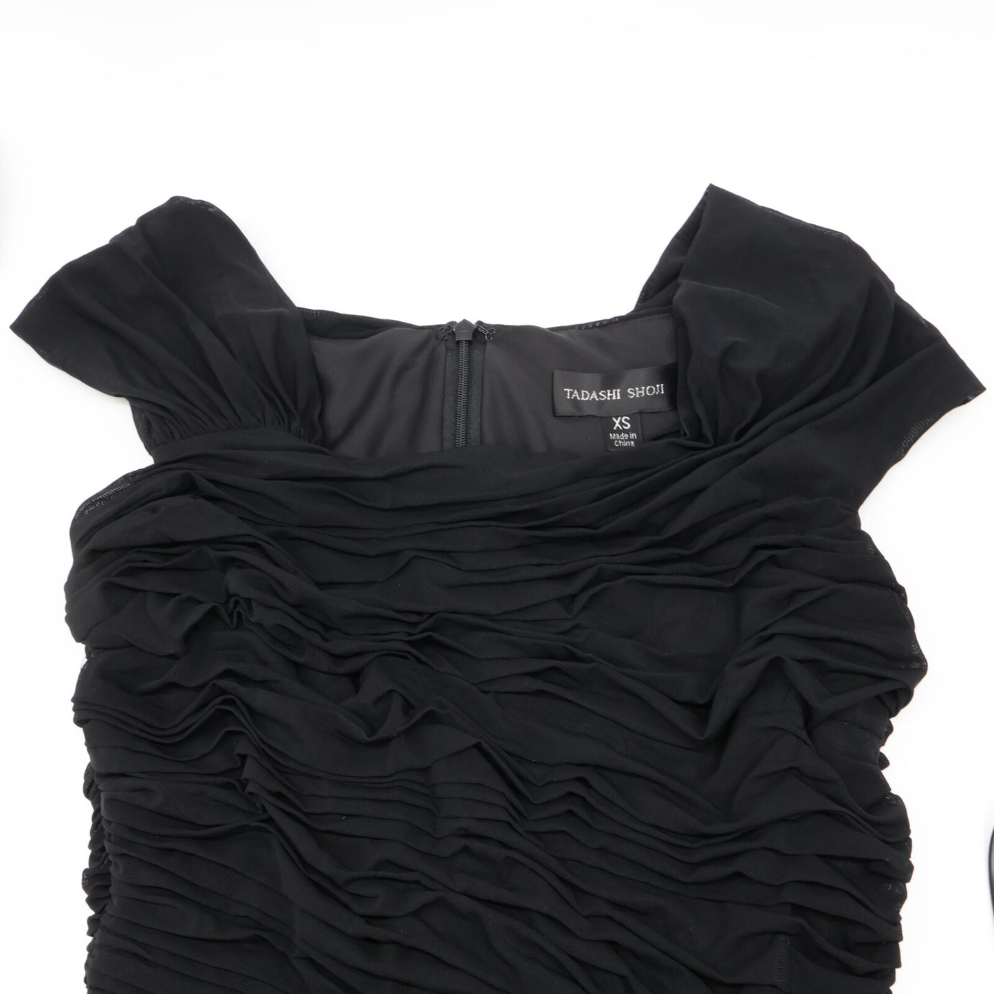 TADASHI SHOJI タダシショージ 738814LJ ブラック メッシュ ロングドレス ワンピース XS