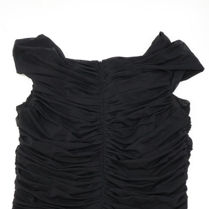 TADASHI SHOJI タダシショージ 738814LJ ブラック メッシュ ロングドレス ワンピース XS