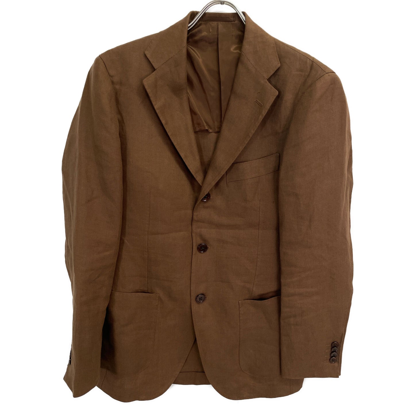 BEAMS F ビームスエフ EASY BAIRD McNUTT ﾌﾞﾗｳﾝ ﾘﾈﾝ ｿﾘｯﾄﾞ ｼﾞｬｹｯﾄ ジャケット 44