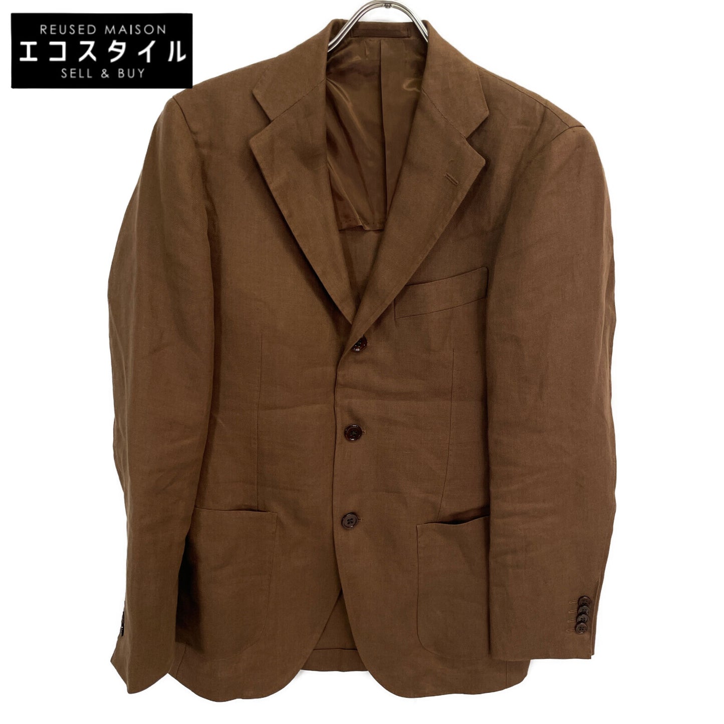 BEAMS F ビームスエフ EASY BAIRD McNUTT ﾌﾞﾗｳﾝ ﾘﾈﾝ ｿﾘｯﾄﾞ ｼﾞｬｹｯﾄ ジャケット 44