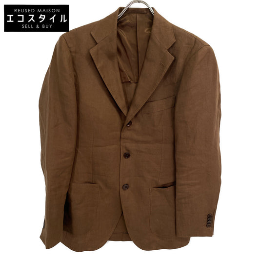 BEAMS F ビームスエフ EASY BAIRD McNUTT ﾌﾞﾗｳﾝ ﾘﾈﾝ ｿﾘｯﾄﾞ ｼﾞｬｹｯﾄ ジャケット 44