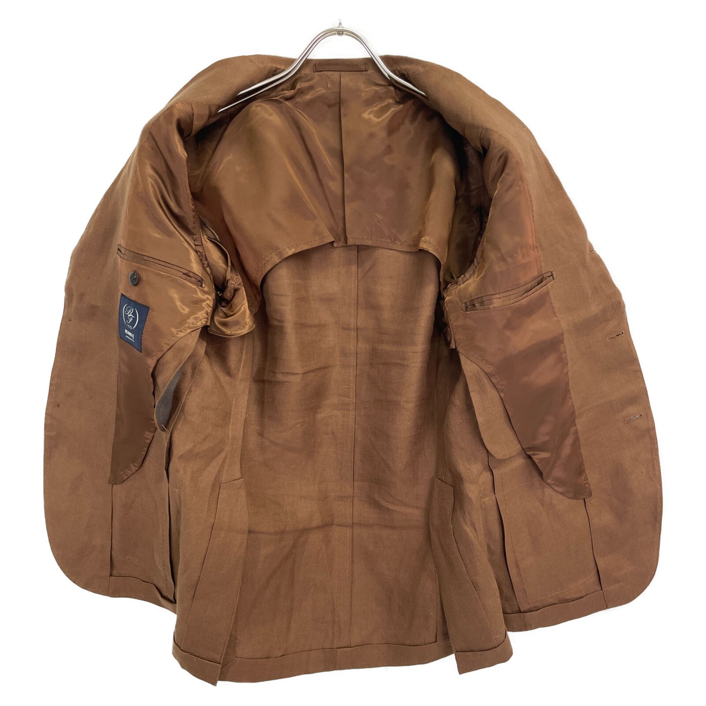 BEAMS F ビームスエフ EASY BAIRD McNUTT ﾌﾞﾗｳﾝ ﾘﾈﾝ ｿﾘｯﾄﾞ ｼﾞｬｹｯﾄ ジャケット 44