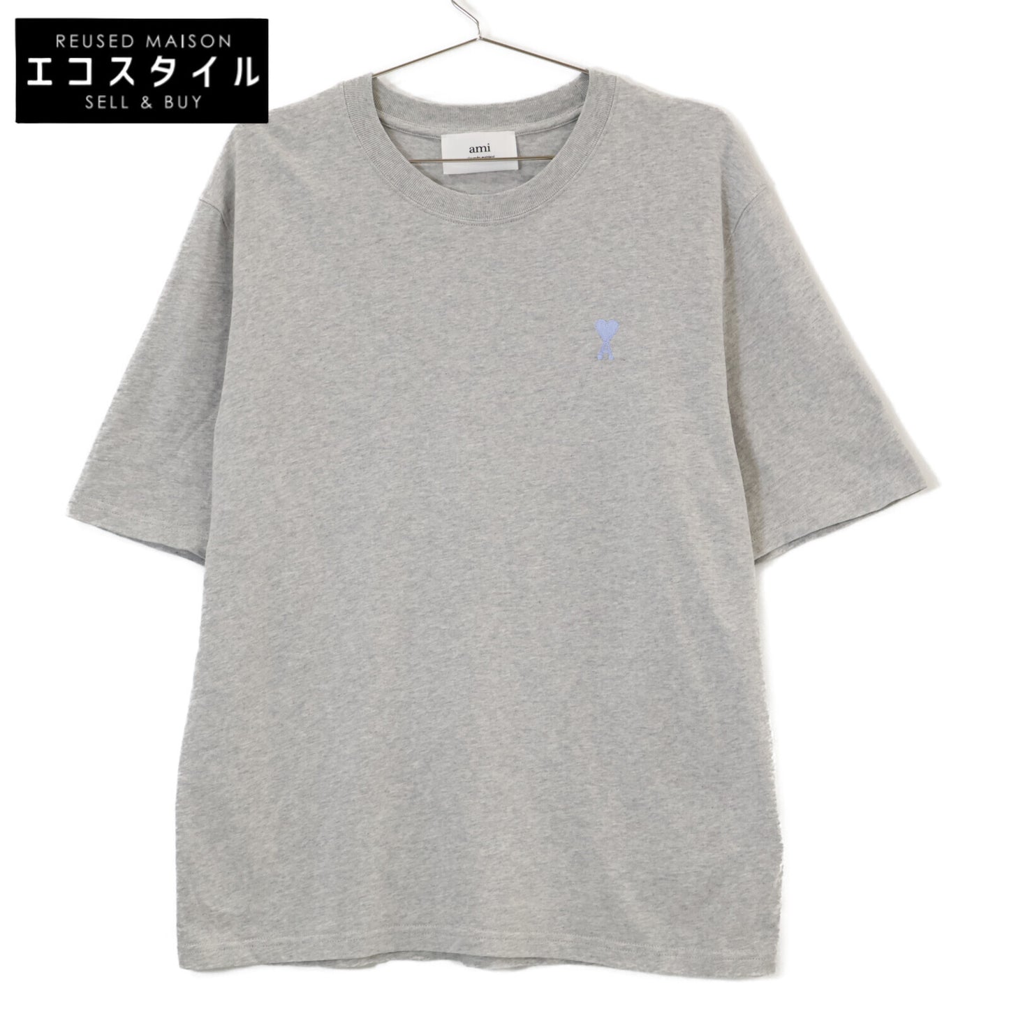 AMI PARIS アミパリス SPUTS022.726 コットン ハートロゴ刺繍 半袖Tシャツ/ トップス S