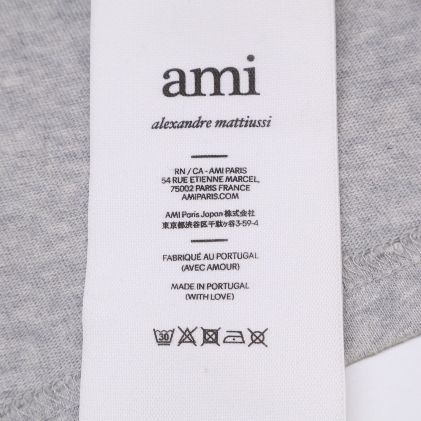 AMI PARIS アミパリス SPUTS022.726 コットン ハートロゴ刺繍 半袖Tシャツ/ トップス S