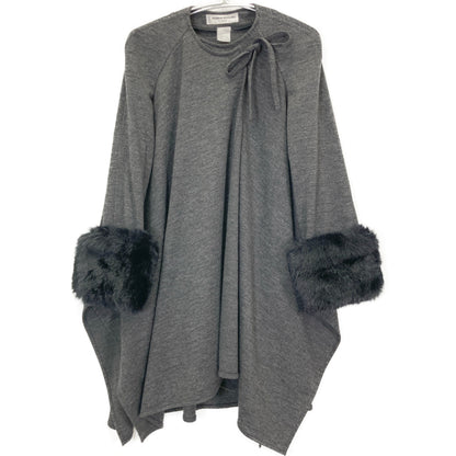 SONIA RYKIEL ソニアリキエル ｸﾞﾚｰ ｺｯﾄﾝ ﾌｧｰ ﾎﾟﾝﾁｮ ｺｰﾄ コート 36