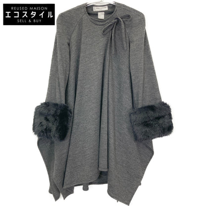 SONIA RYKIEL ソニアリキエル ｸﾞﾚｰ ｺｯﾄﾝ ﾌｧｰ ﾎﾟﾝﾁｮ ｺｰﾄ コート 36