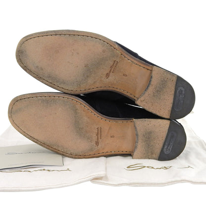 SANTONI サントーニ ペニーローファー シューズ メンズ スエード ブラック 5 16033 シューズ 5