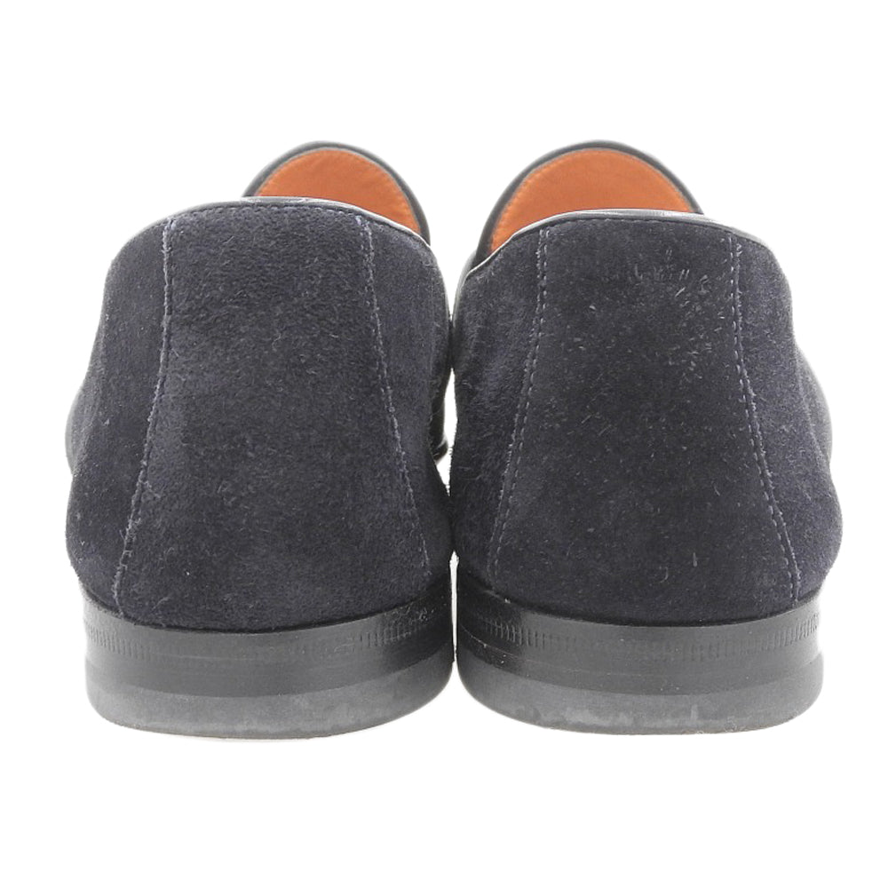 SANTONI サントーニ ペニーローファー シューズ メンズ スエード ブラック 5 16033 シューズ 5