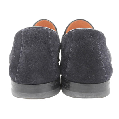 SANTONI サントーニ ペニーローファー シューズ メンズ スエード ブラック 5 16033 シューズ 5