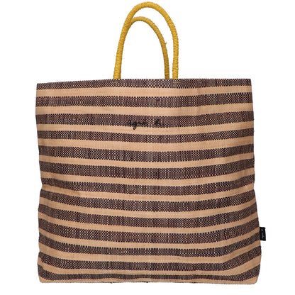 agnes b. アニエスベー MX02-03 ラフィア ボーダー トートバッグ