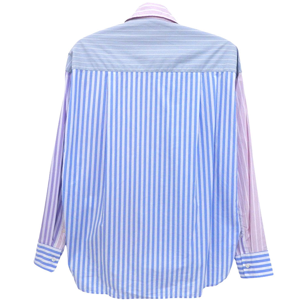 THIRD MAGAZINE サードマガジン 美品 ストライプ ワンポイントロゴ オーバー シャツ トップス レディース マルチカラー 9 A0833FB トップス 9