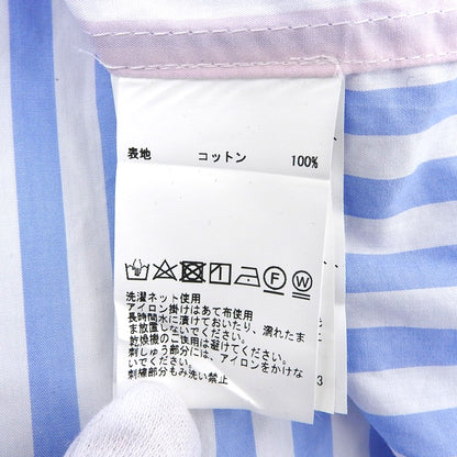THIRD MAGAZINE サードマガジン 美品 ストライプ ワンポイントロゴ オーバー シャツ トップス レディース マルチカラー 9 A0833FB トップス 9