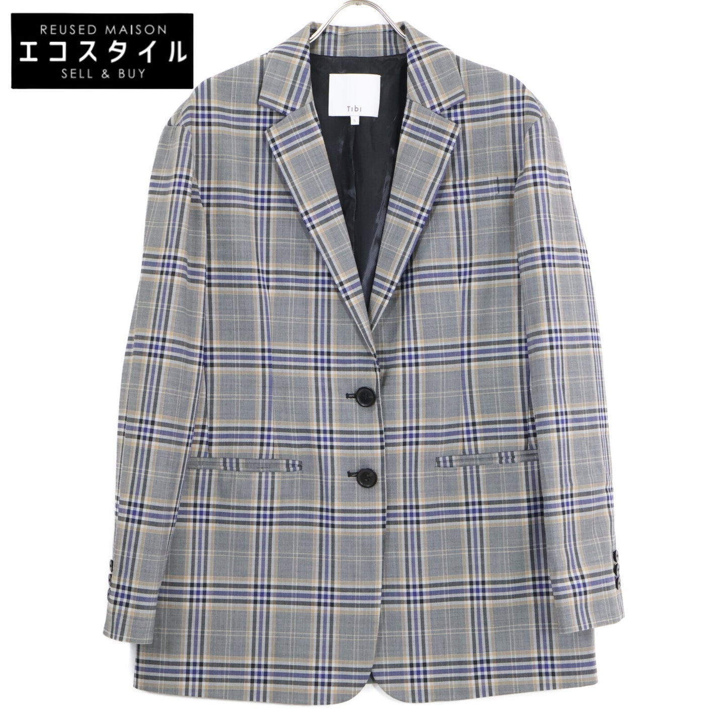 tibi ティビ 【美品】430-8250850 Oversized Checked Blazer チェック オーバーサイズ テーラード ジャケット S