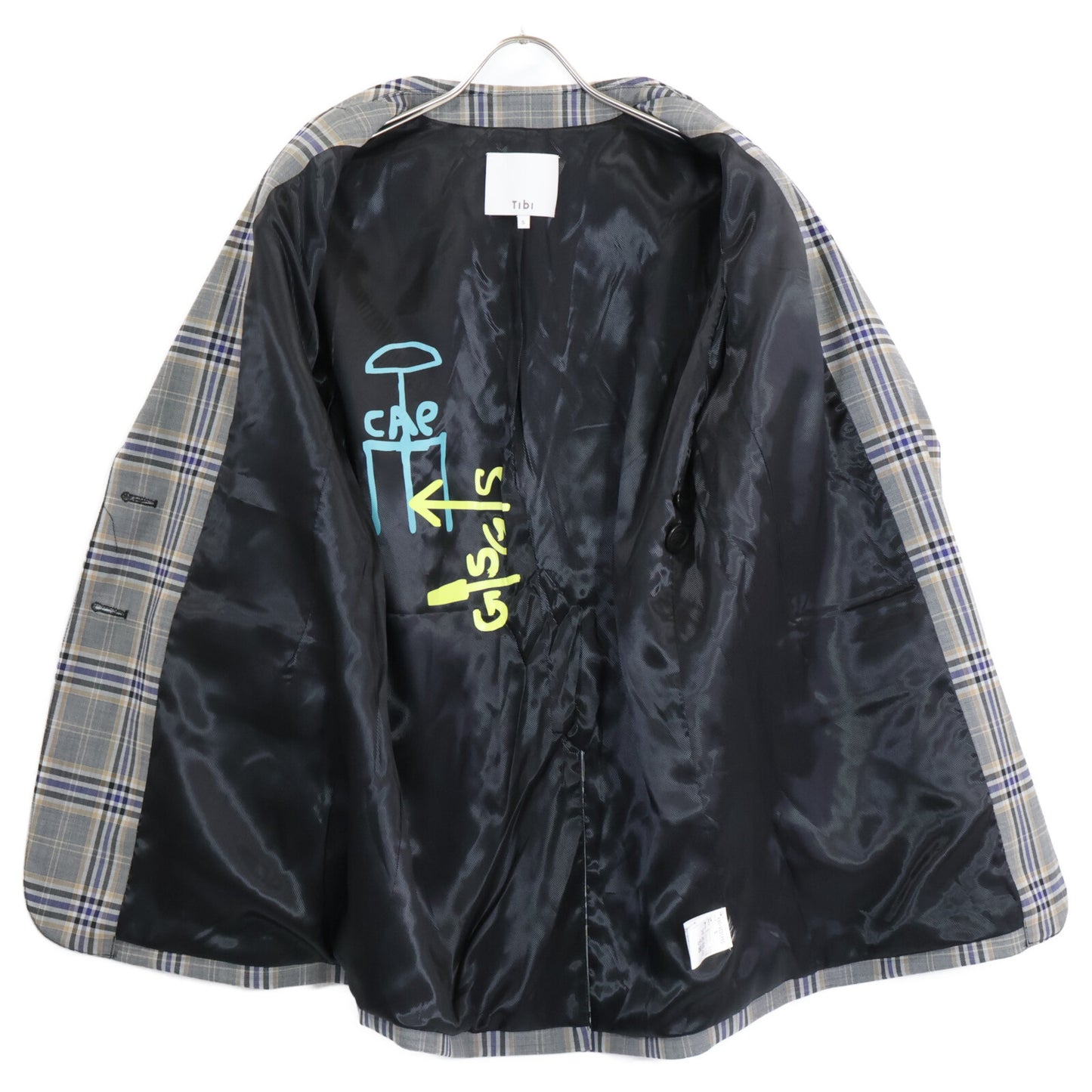 tibi ティビ 【美品】430-8250850 Oversized Checked Blazer チェック オーバーサイズ テーラード ジャケット S